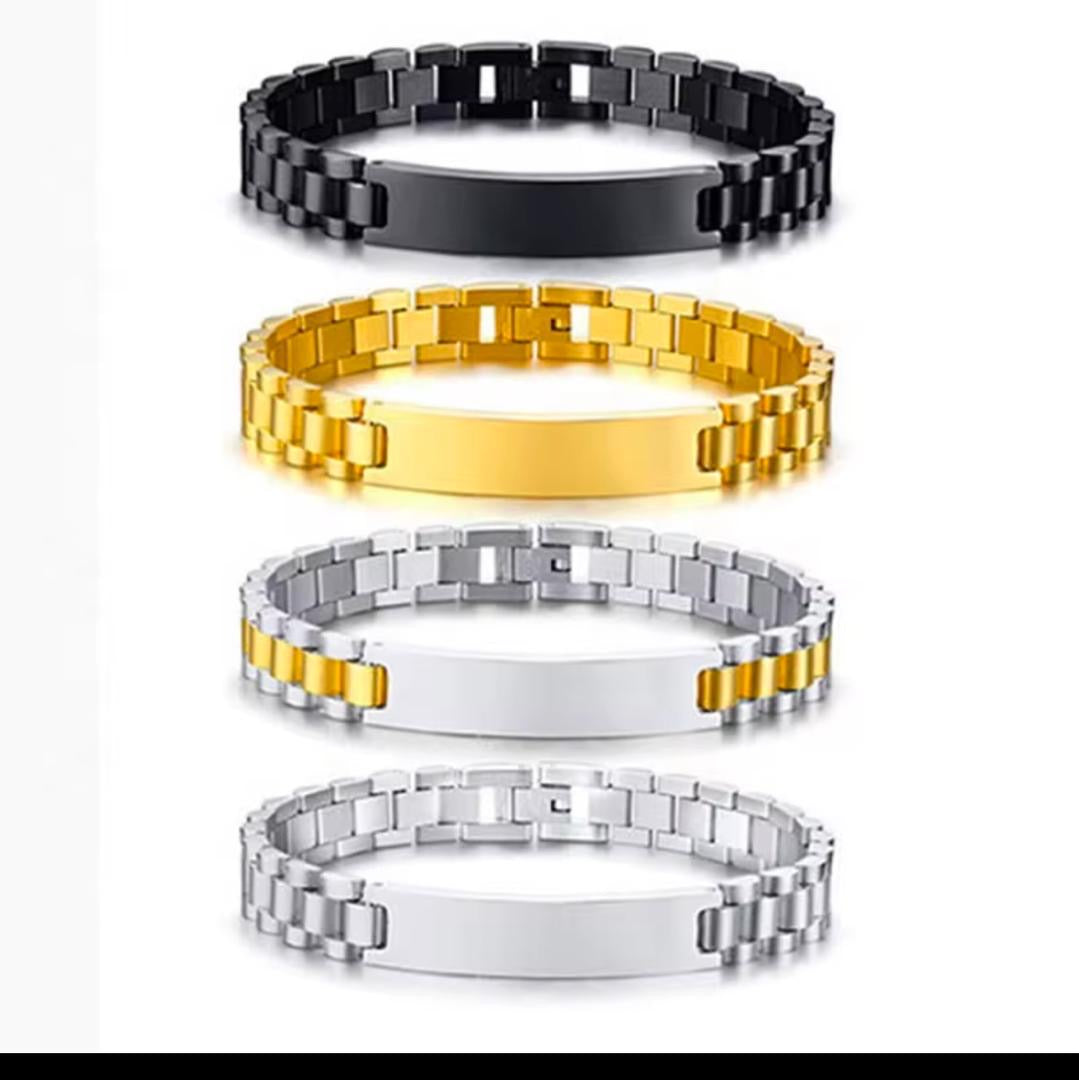 Bracelet or plaqué et acier inoxydable