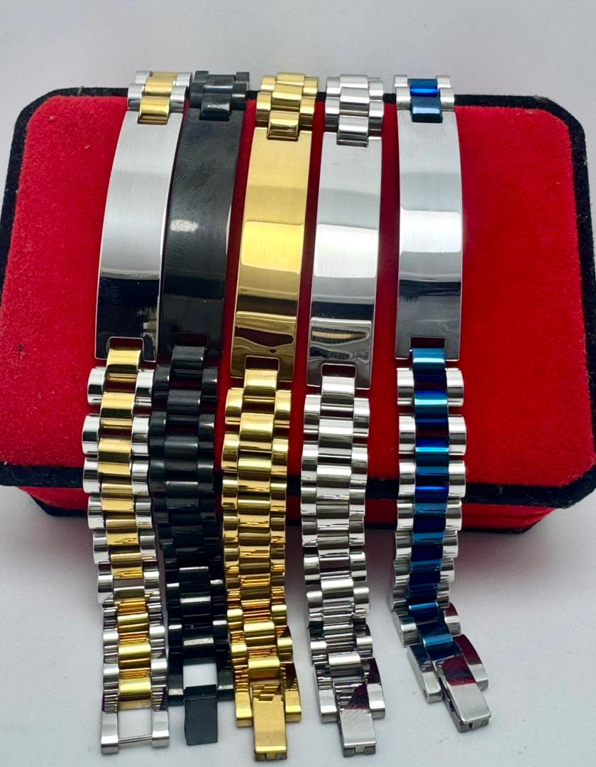 Bracelet or plaqué et acier inoxydable